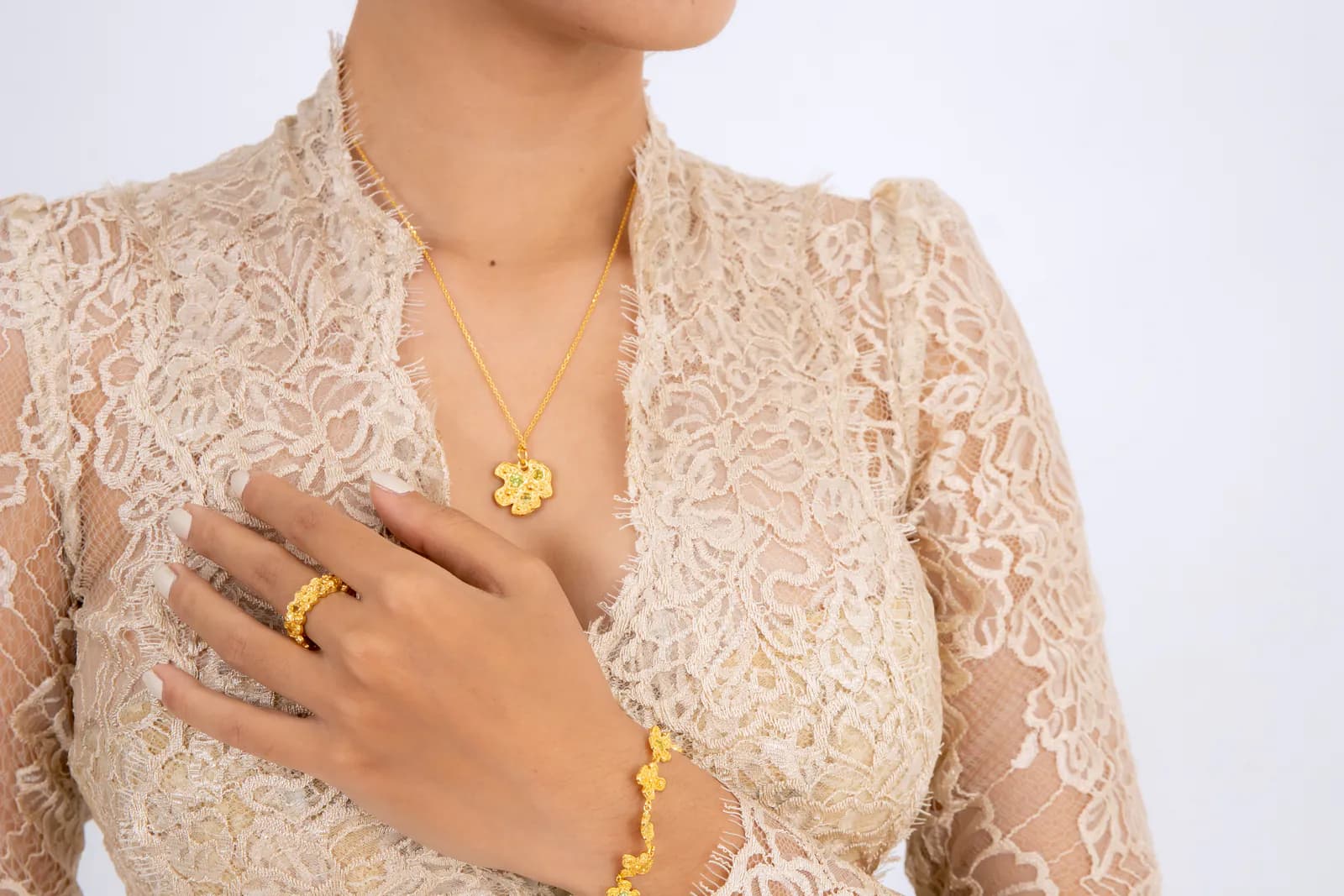 Cempaka Pendant Necklace — worn